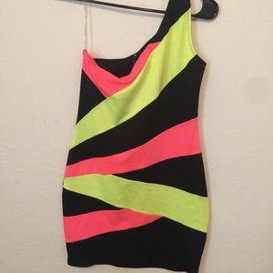 One shoulder bodycon Multicolor Dress